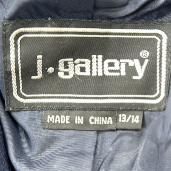 Vintage J. Gallery Wool Peacoat Navy Blue 13/14 - Picture 5 of 8